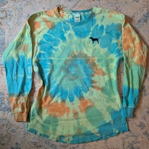 Victoria's Secret PINK Blue Tie-Dye T-Shirt